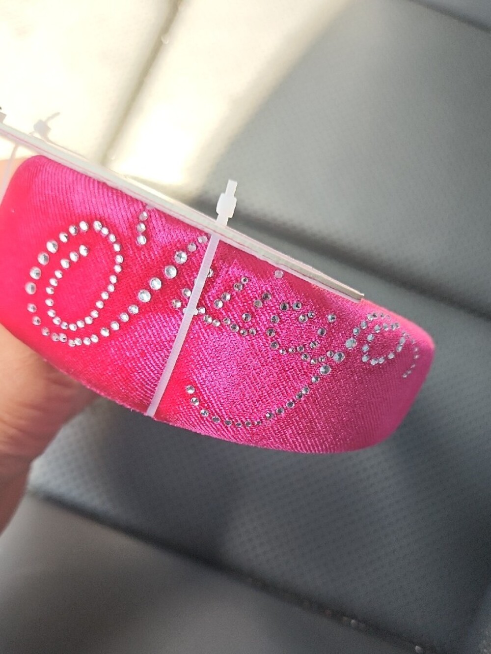 Juicy Couture Hot Pink Velvet Padded Headband - Picture 2 of 6
